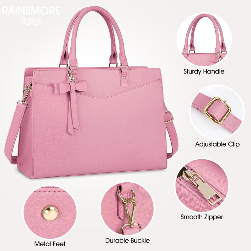 Waterproof PU Leather Laptop Bag For Women With Multi-Compartment Design