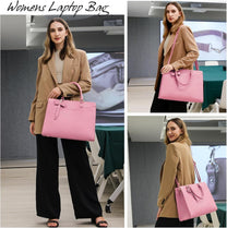 Waterproof PU Leather Laptop Bag For Women With Multi-Compartment Design