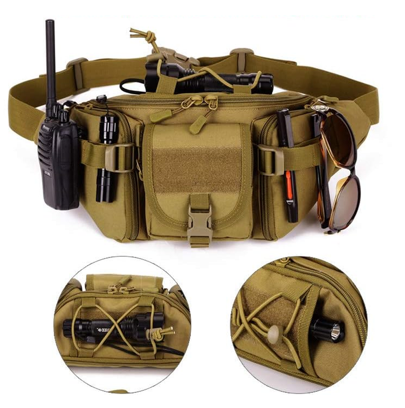 Waterproof Tactical Hip Pack With Molle System And Multiple Pockets
