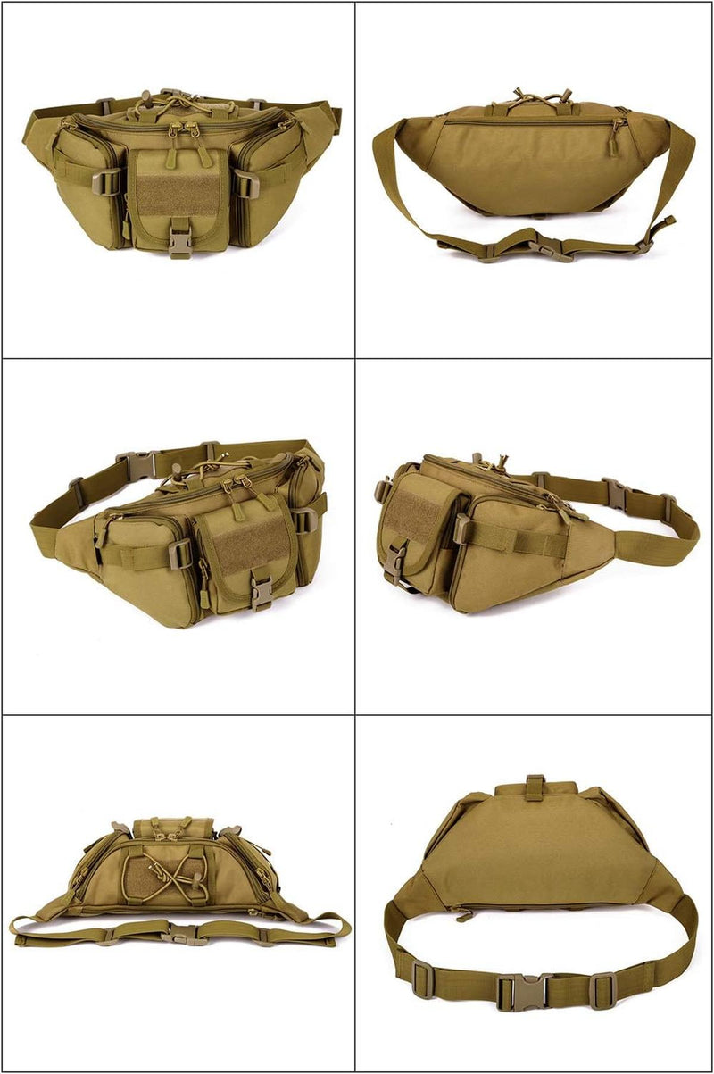 Waterproof Tactical Hip Pack With Molle System And Multiple Pockets