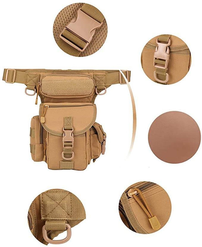 Waterproof Tactical Thigh Bag With MOLLE System And Adjustable Straps