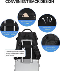 Waterproof Travel Backpack With Shoe Compartment And USB Charging Port For 14&quot; Laptop