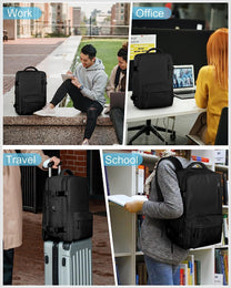 Waterproof Travel Backpack With Shoe Compartment And USB Charging Port For 14&quot; Laptop