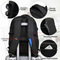 Waterproof Travel Laptop Backpack With USB Port And Organised Storage