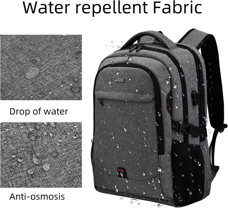 Waterproof Travel Laptop Backpack With USB Port And Organised Storage