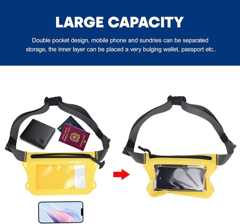 Waterproof Waist Bag With Phone Holder - Dual Compartment &amp; Adjustable Strap (1+1 Free)