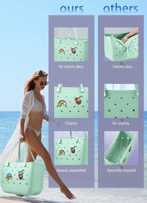 Waterproof Washable EVA Tote Bag – Large Beach, Gym, and Shopping Bag