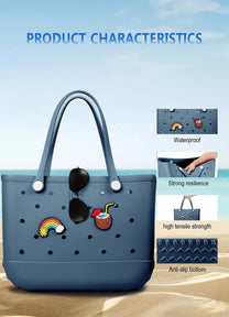 Waterproof Washable EVA Tote Bag – Large Beach, Gym, and Shopping Bag