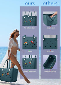 Waterproof Washable EVA Tote Bag – Large Beach, Gym, and Shopping Bag