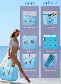 Waterproof Washable EVA Tote Bag – Large Beach, Gym, and Shopping Bag