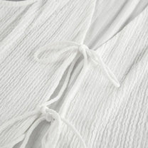 White Bubble Crepe Sleeveless Vest &amp; Shorts Set