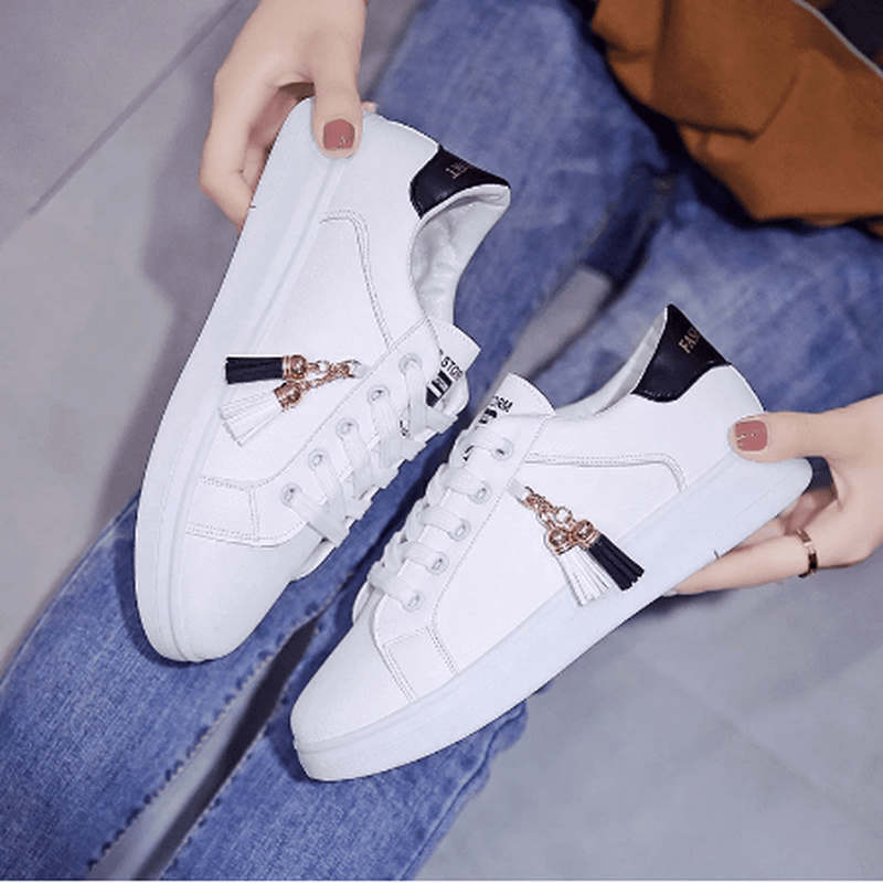 White Classic Sneakers For Women