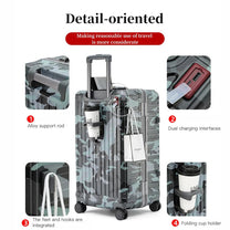 Wide Grip Polycarbonate Hard Shell Suitcase With Aluminium Frame And 360° Spinner Wheels
