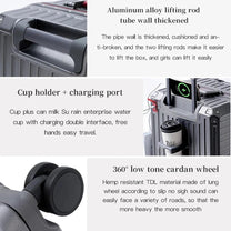 Wide Grip Polycarbonate Suitcase With 360° Spinner Wheels