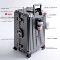 Wide Grip Polycarbonate Suitcase With 360° Spinner Wheels