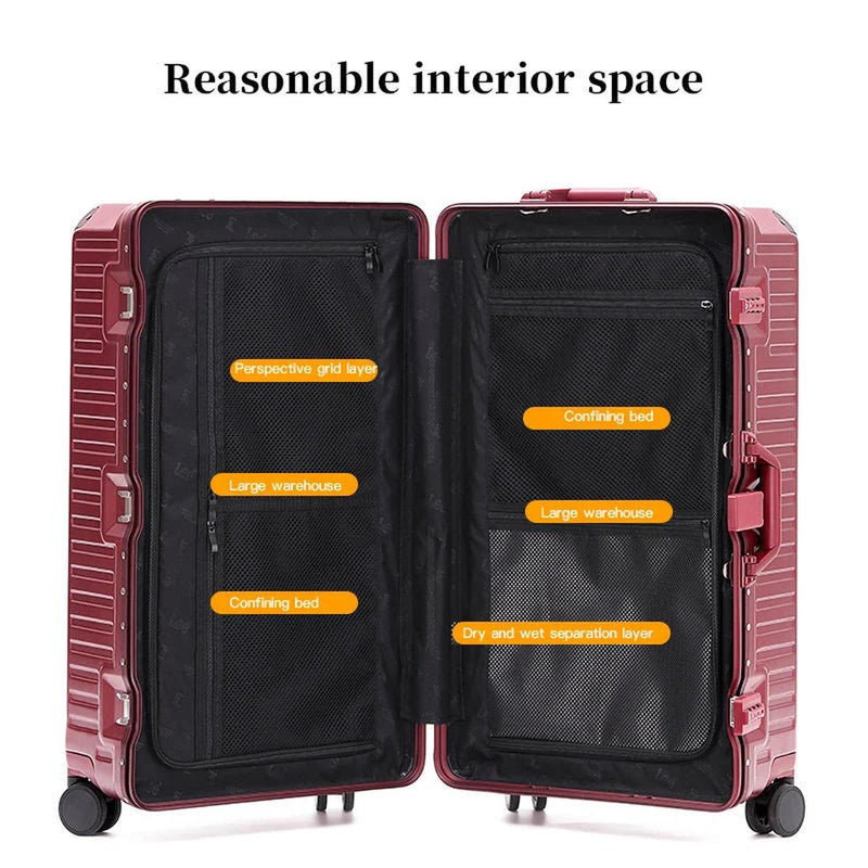 Wide Grip Polycarbonate Suitcase With 360° Spinner Wheels
