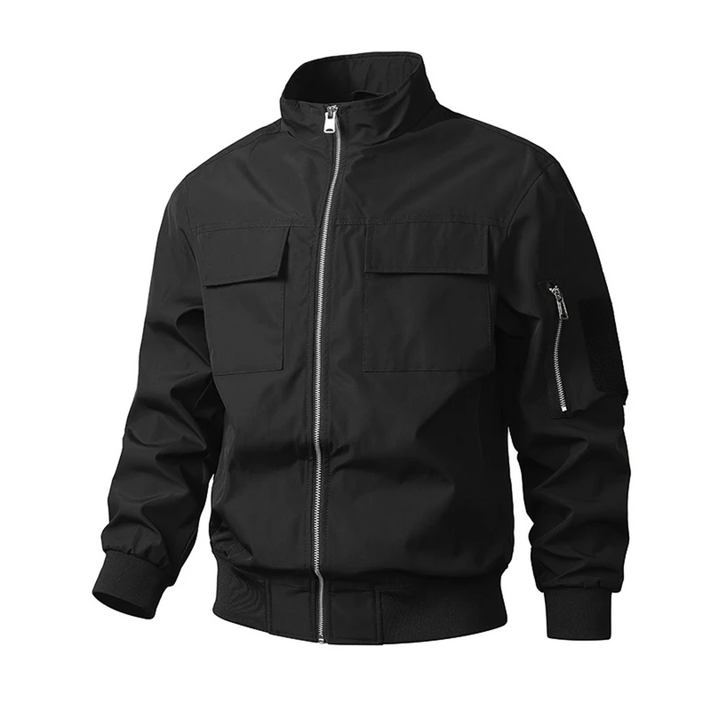 Wind-Resistant Slim Fit Men&#39;s Bomber Jacket