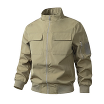 Wind-Resistant Slim Fit Men&#39;s Bomber Jacket