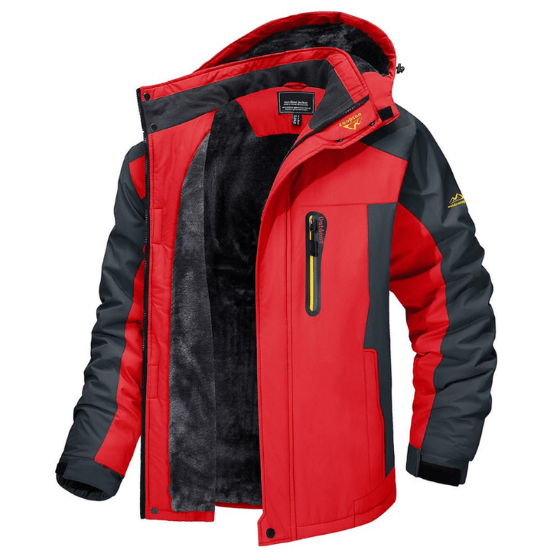 Windproof Colour Block Jacket for Winter Wear