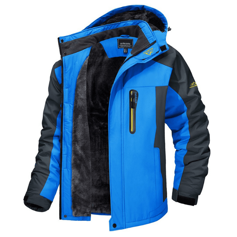 Windproof Colour Block Jacket for Winter Wear