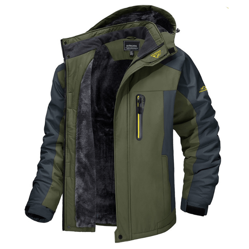 Windproof Colour Block Jacket for Winter Wear