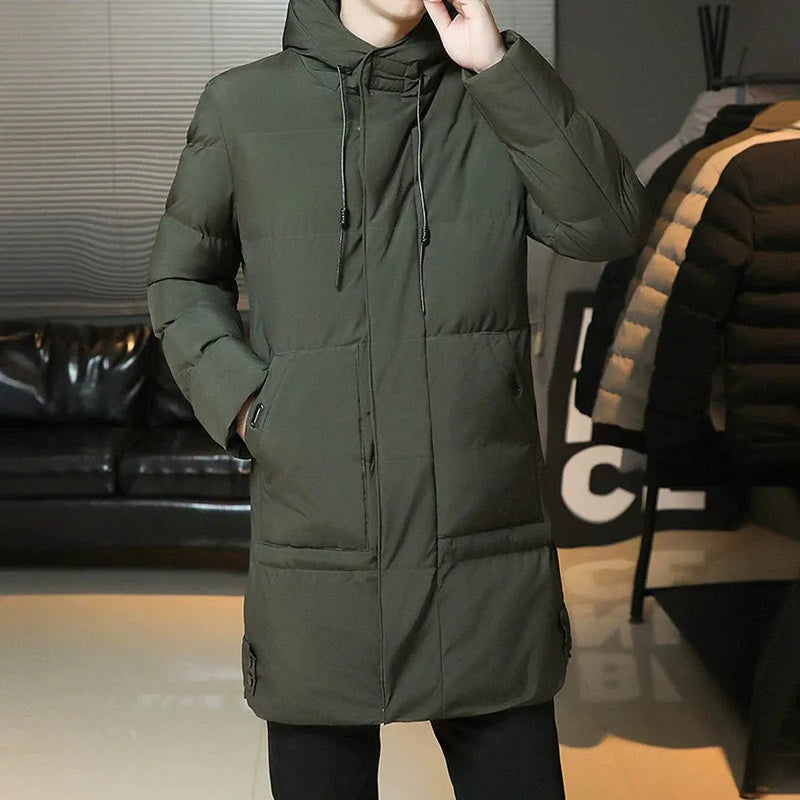Windproof Quilted Hooded Jacket For Men