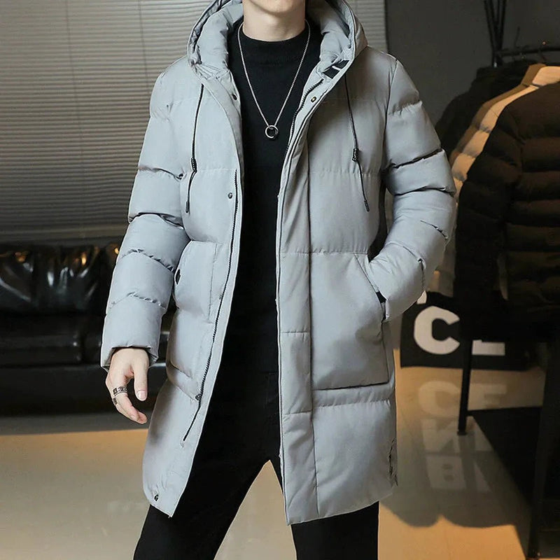 Windproof Quilted Hooded Jacket For Men