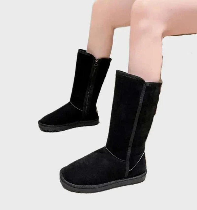 Winter Sheepskin Lined Waterproof Suede Women&#39;s Boots