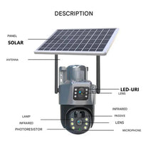 Wireless Security Camera with Solar Panel - DualGuard 4K