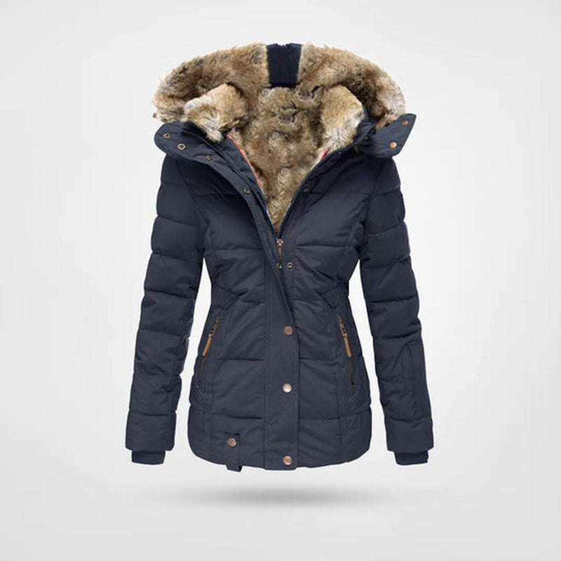 Women&#39; s Winter Jacket With Fleece Lining And Hood