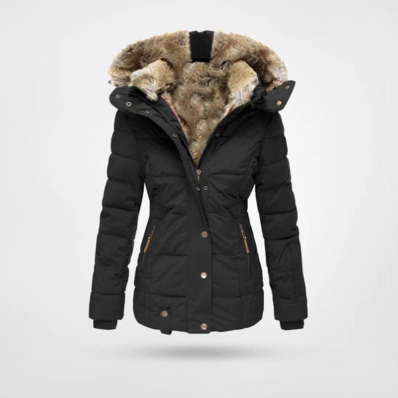 Women&#39; s Winter Jacket With Fleece Lining And Hood