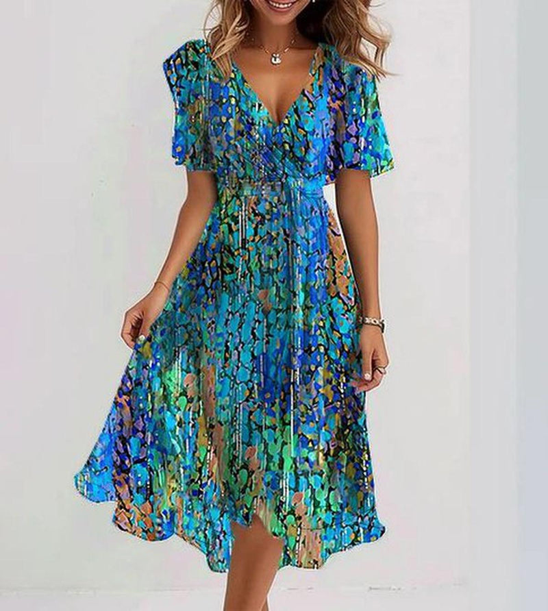 Women&#39;s All-Season Floral Polyester Dress
