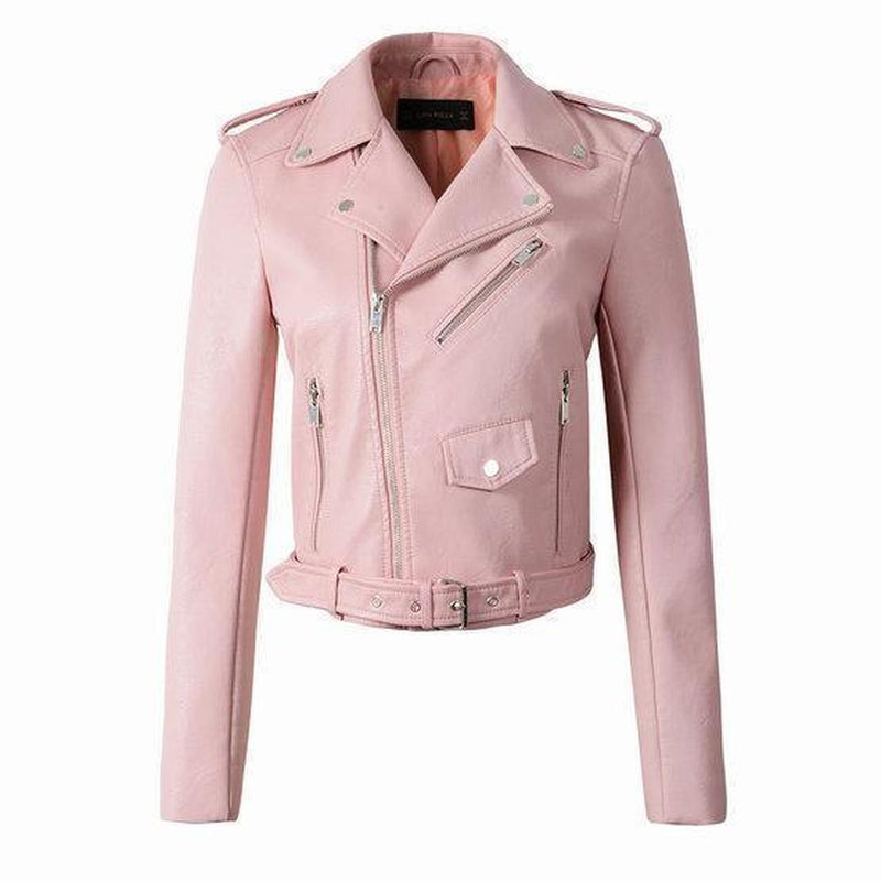 Women&#39;s Asymmetrical Zipper PU Leather Jacket