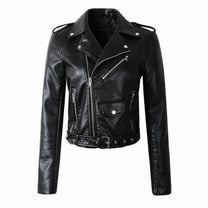 Women&#39;s Asymmetrical Zipper PU Leather Jacket