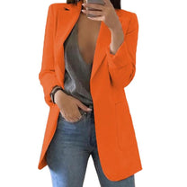 Women&#39;s Autumn Blazer Jacket With Large Pockets