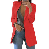 Women&#39;s Autumn Blazer Jacket With Large Pockets