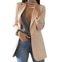 Women&#39;s Autumn Blazer Jacket With Large Pockets