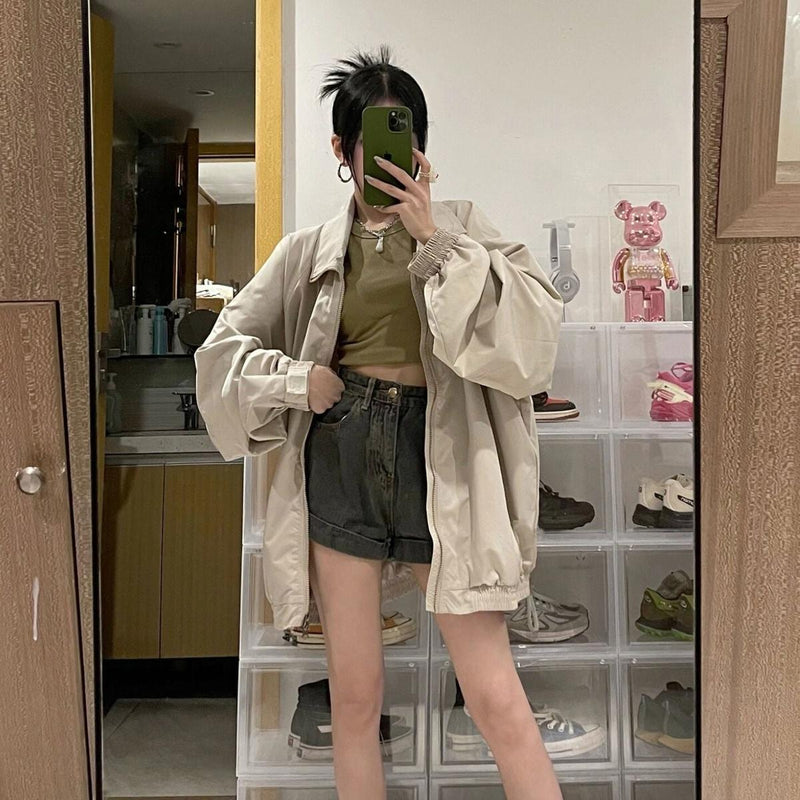 Women&#39;s Baggy Jacket With Relaxed Fit And Pockets