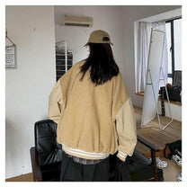 Women&#39;s Baseball Jacket With Contrasting Sleeves