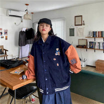 Women&#39;s Baseball Jacket With Contrasting Sleeves