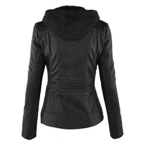 Women&#39;s Black Hooded Zip-Up Jacket