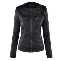 Women&#39;s Black Hooded Zip-Up Jacket