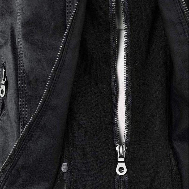 Women&#39;s Black Hooded Zip-Up Jacket