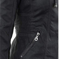 Women&#39;s Black Hooded Zip-Up Jacket