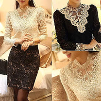 Women&#39;s Blouse With Autumn Embroidery And Lace Appliqués