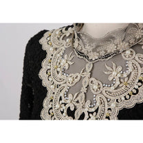 Women&#39;s Blouse With Autumn Embroidery And Lace Appliqués