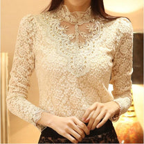 Women&#39;s Blouse With Autumn Embroidery And Lace Appliqués