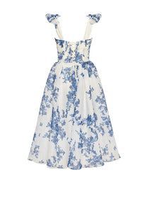 Women&#39;s Blue Organza Midi Dress