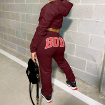 Women&#39;s Bodysuit Sweatshirt Jogging Pants Set
