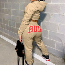 Women&#39;s Bodysuit Sweatshirt Jogging Pants Set